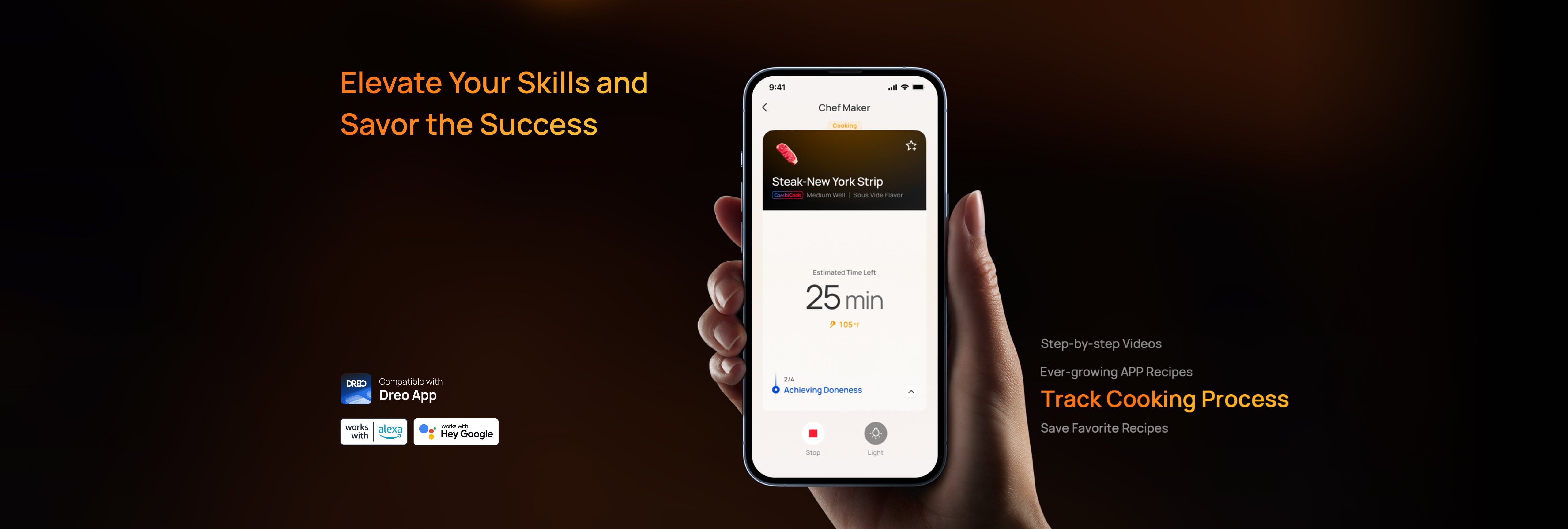 track cooking process with app