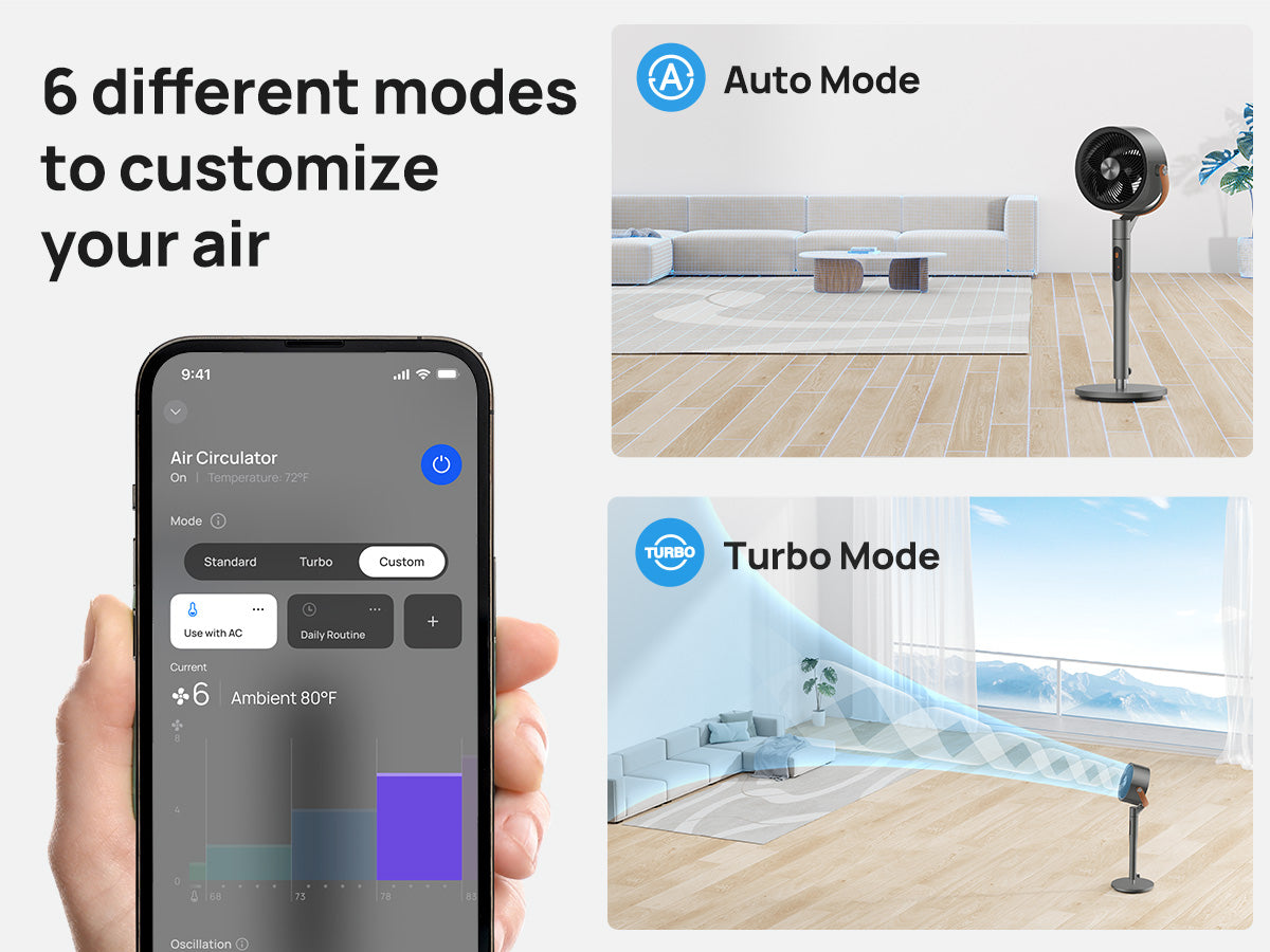6 different modes to customize your air