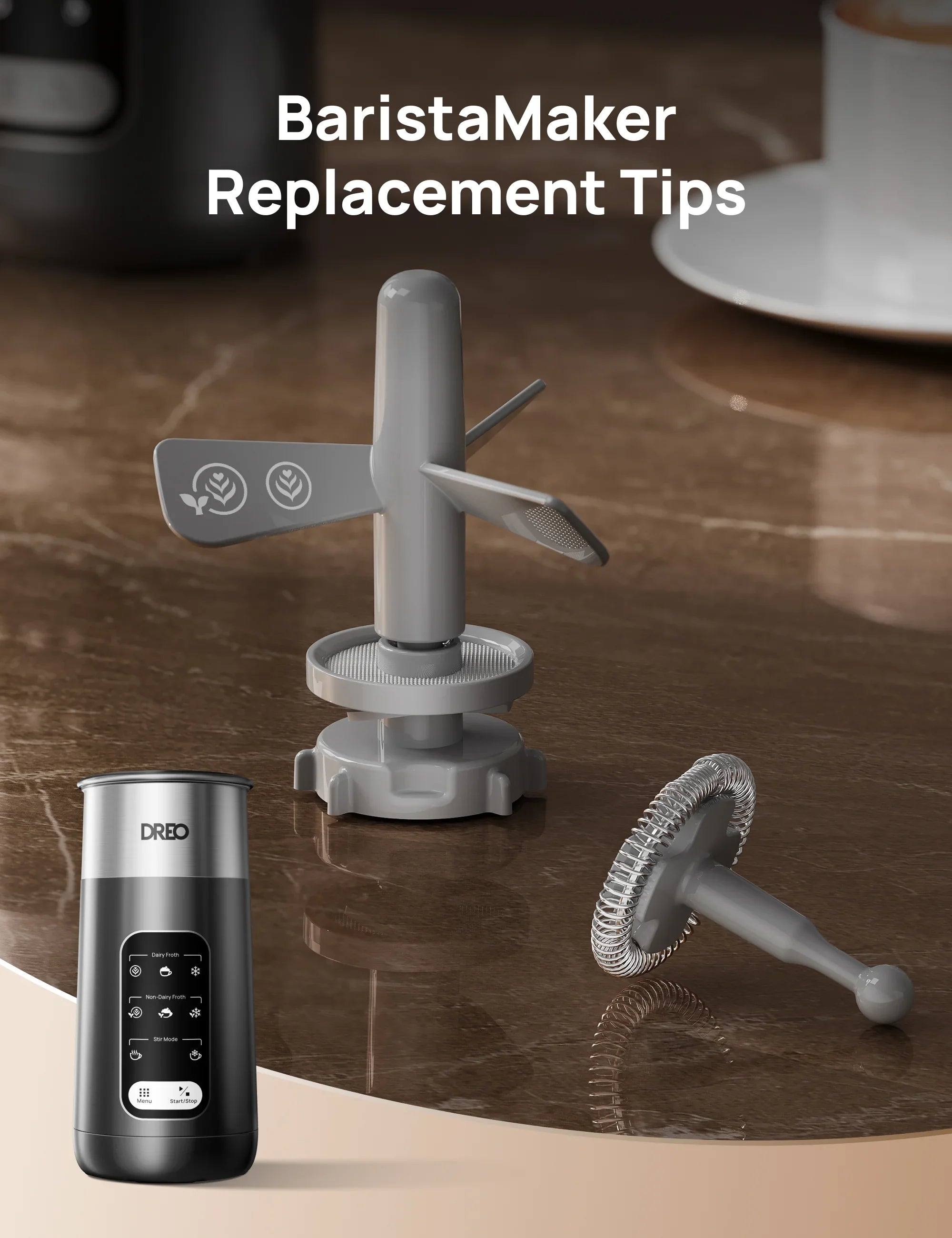 Whisk Set Replacement for BaristaMaker Milk Frother Air - DREO