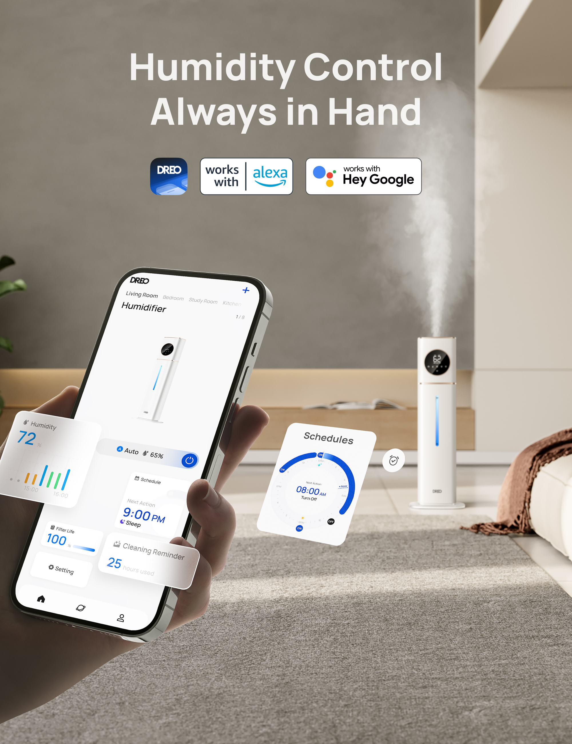 Tower Heater 718 & Smart Humidifier 735S 11L