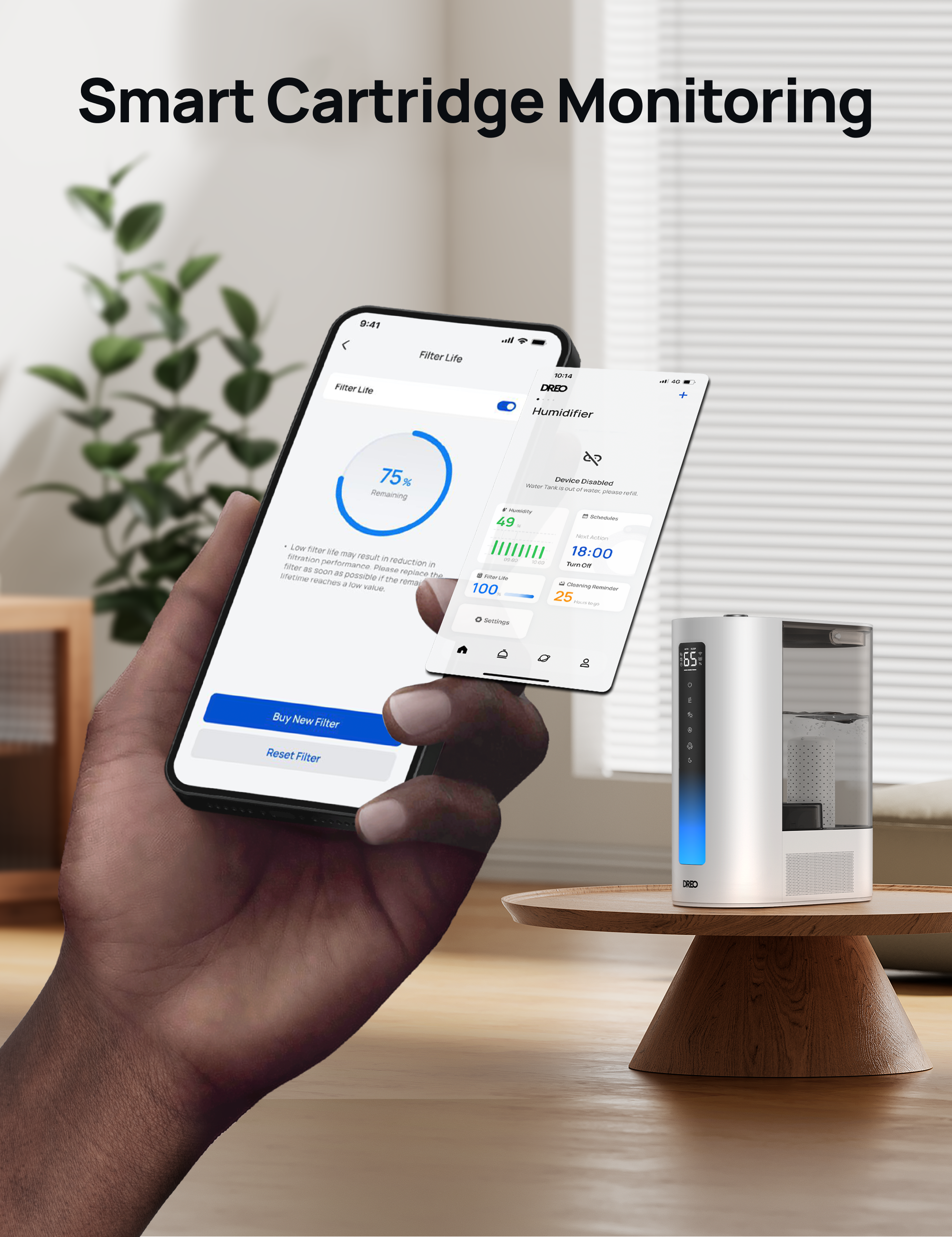 Smart Humidifier 717S 8L with Demineralization Cartridge