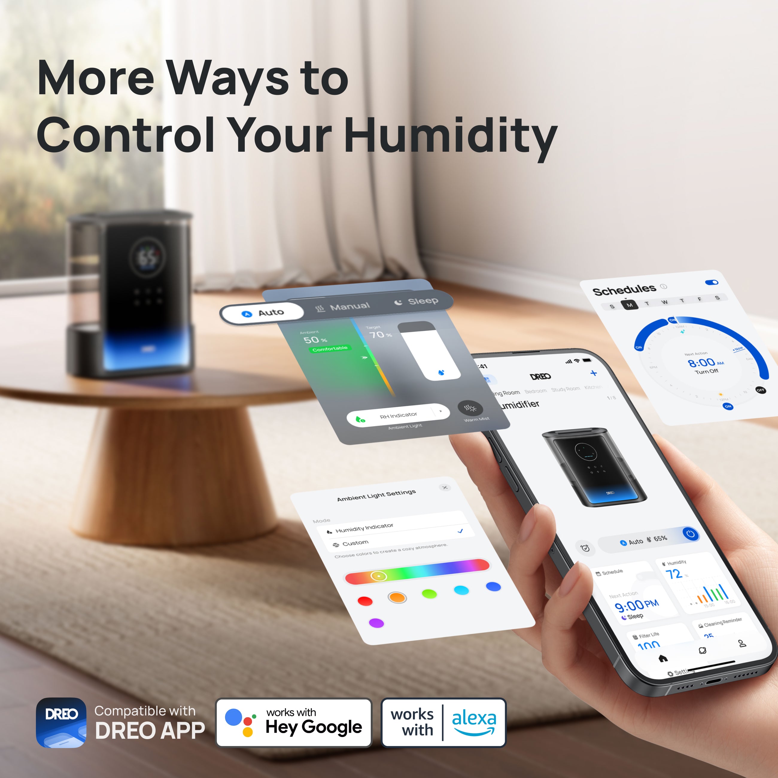 Smart Humidifier 717S 8L with Demineralization Cartridge