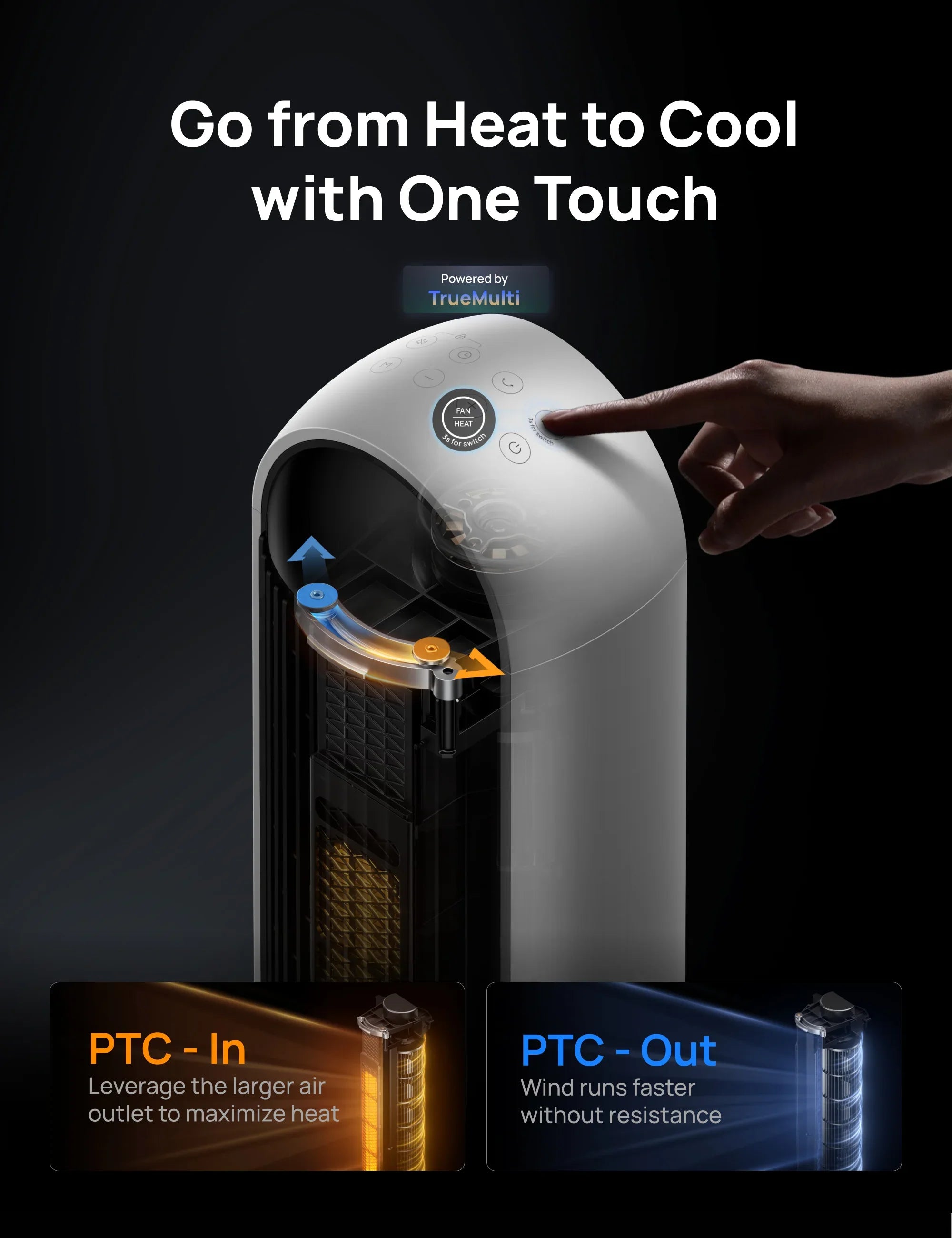 2-in-1 Tower Fan & Heater MC706 - DREO