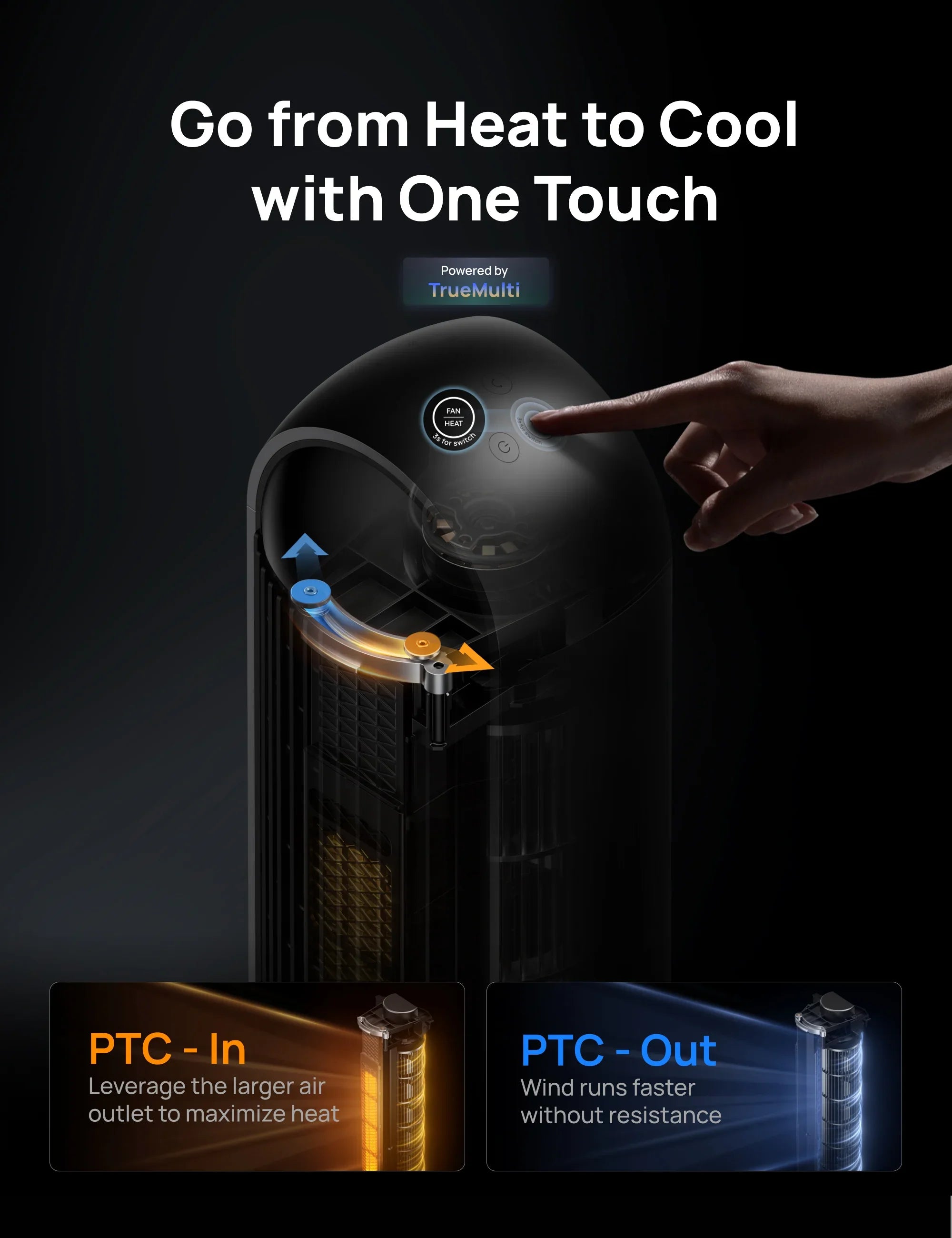 2-in-1 Tower Fan & Heater MC706 - DREO
