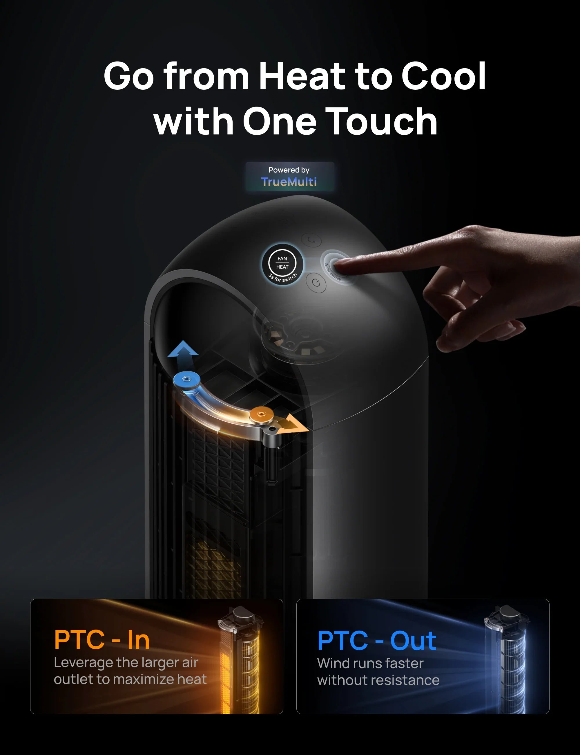 2-in-1 Tower Fan & Heater MC706 - DREO