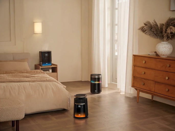 DREO humidifier, air purifier, and heater work together and create an integrated whole-home comfort solution.