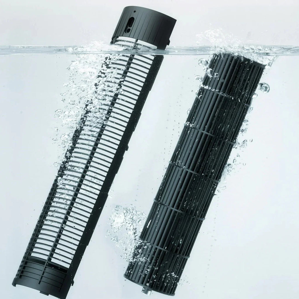 DREO vs Honeywell vs Levoit tower fan filter cleaning differences infographic