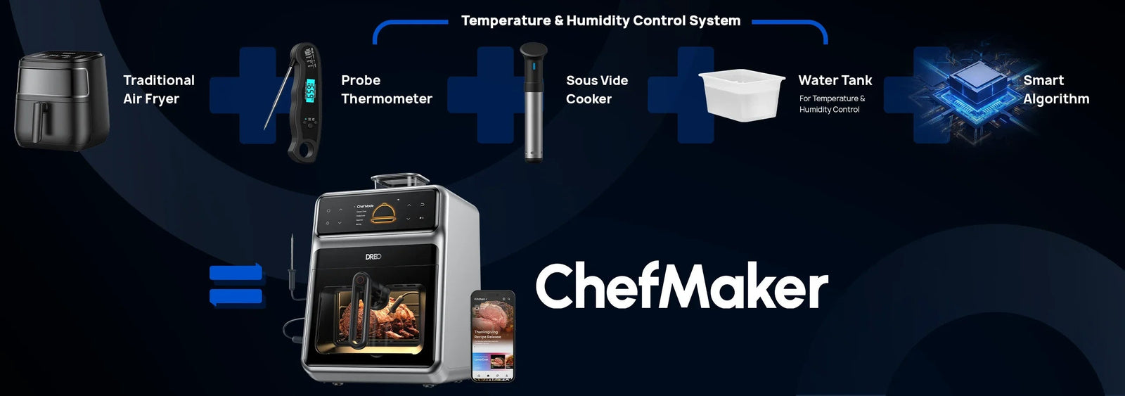 Dreader Cooking Dreo ChefMaker Combi Fryer-The One-Touch Master Chef for Finest Gourme