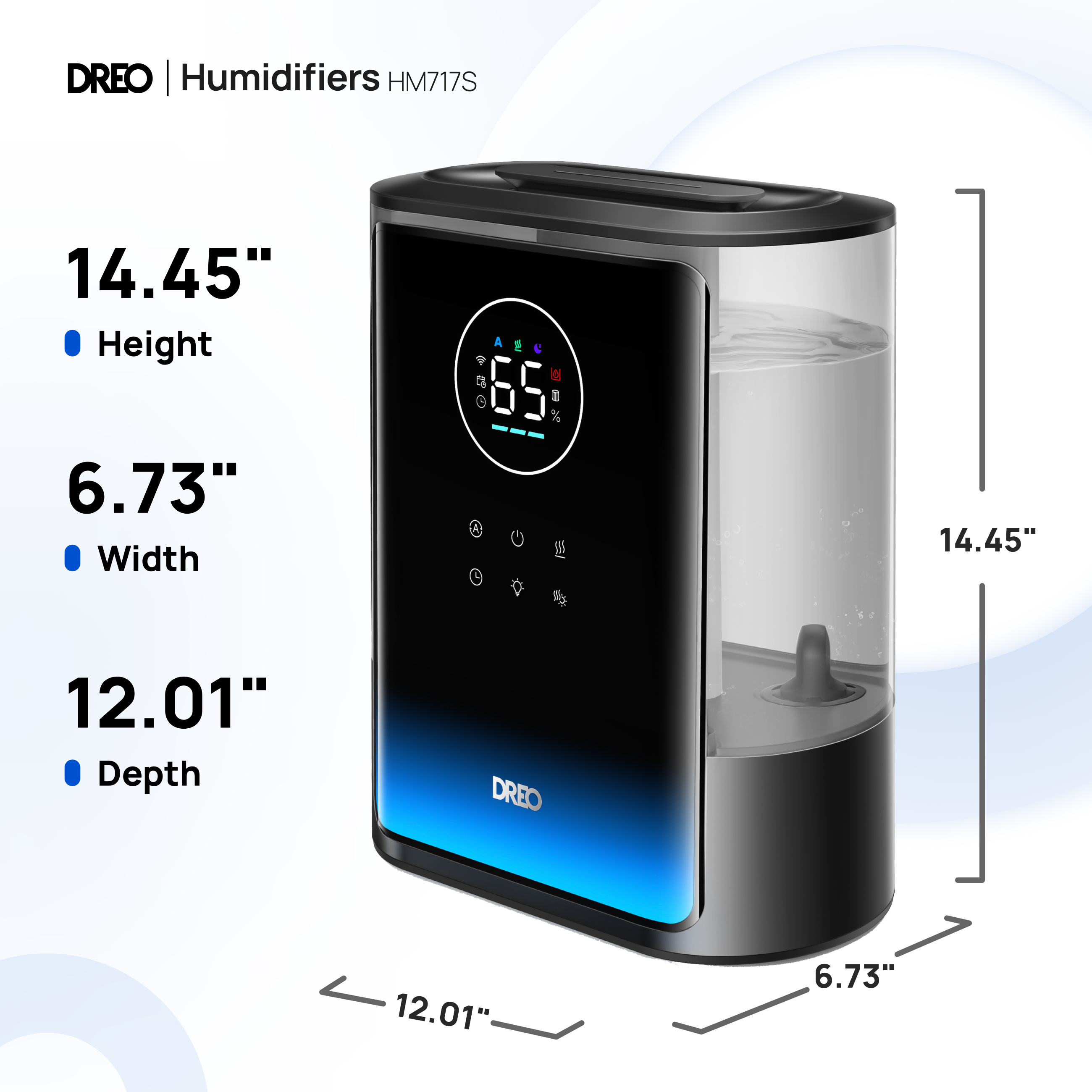 Smart Humidifier 717S 8L with Demineralization Cartridge