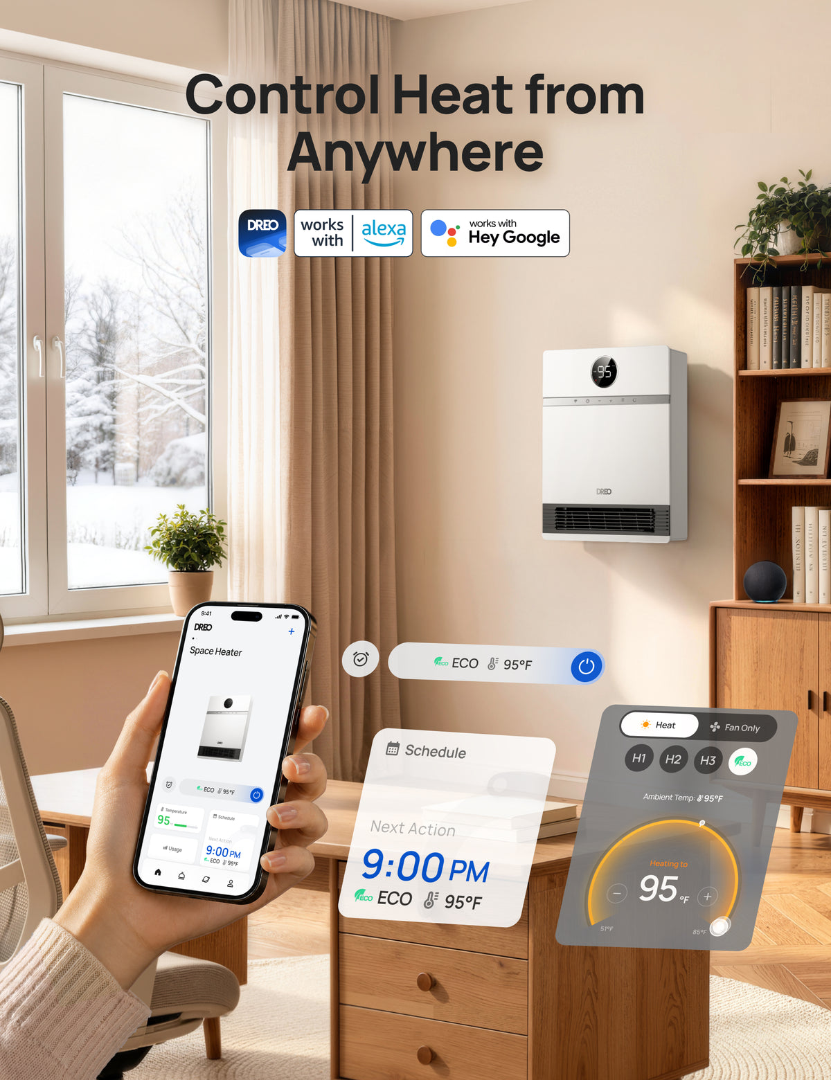 Smart Wall-mounted Heater 517S & TurboPoly™ Fan 517S