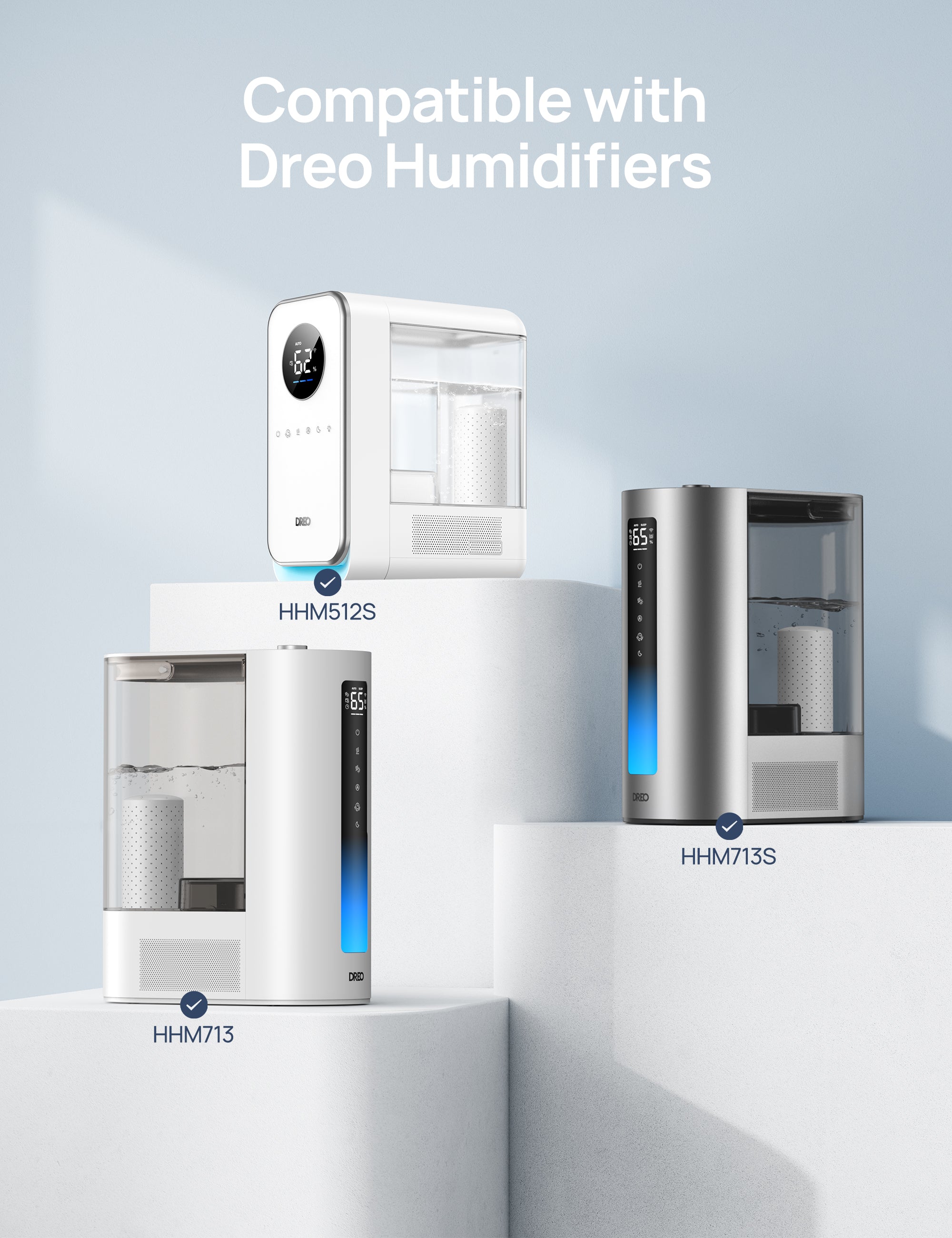 Demineralization Cartridge for Humidifiers - 3-Pack, Compatible with Dreo Humidifiers HM512S/713/713S/717S