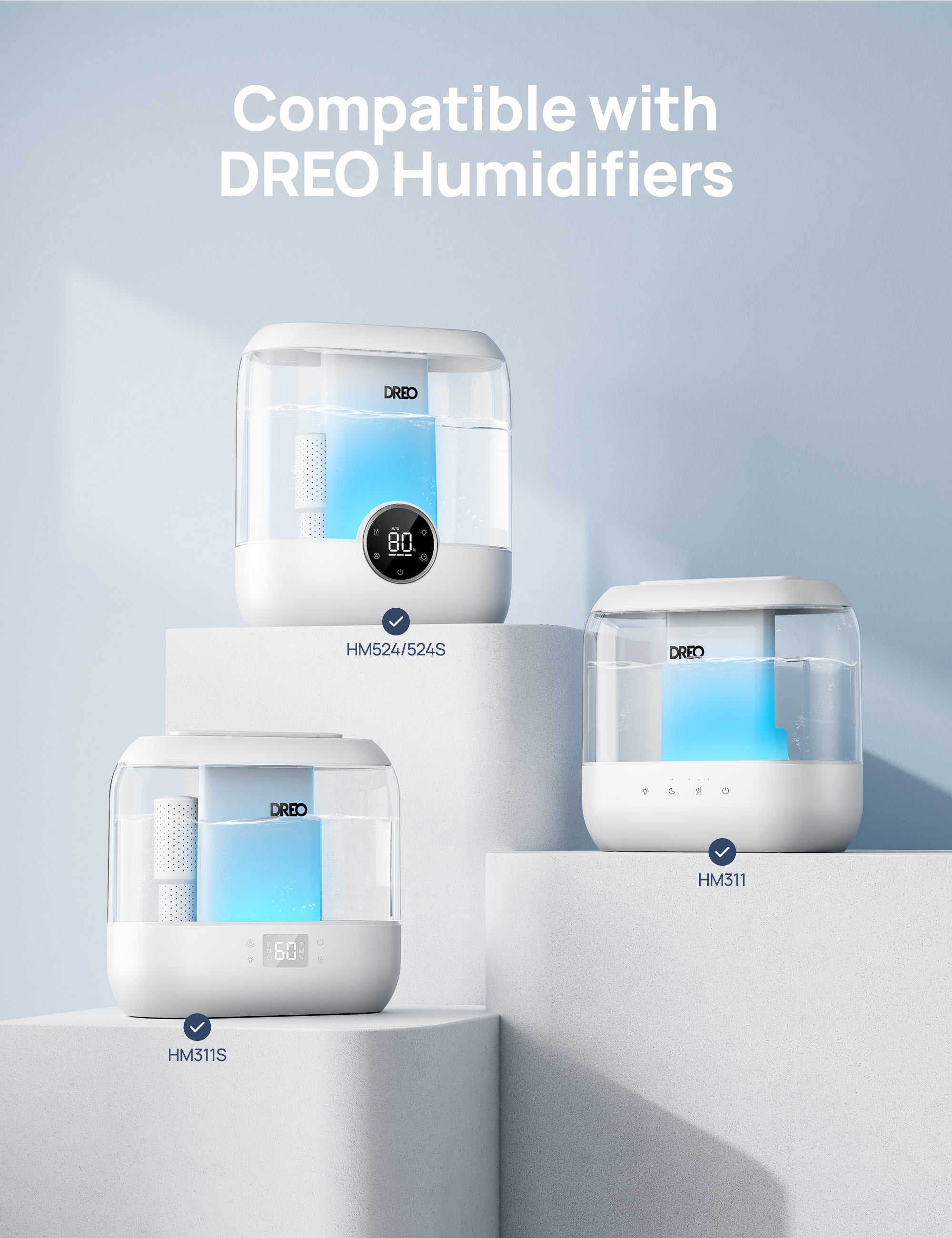 Demineralization Cartridge for Humidifiers - 3-Pack,Compatible with Dreo Humidifiers HM311/311S/524/524S/306