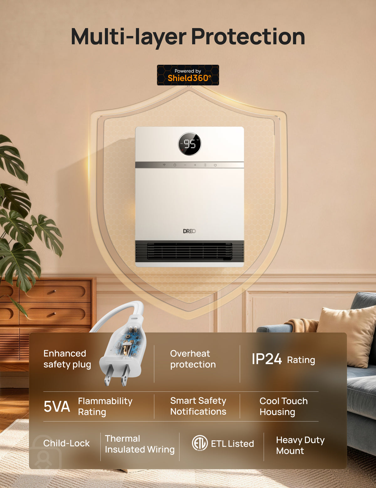 Smart Wall-mounted Heater 517S & TurboPoly™ Fan 517S