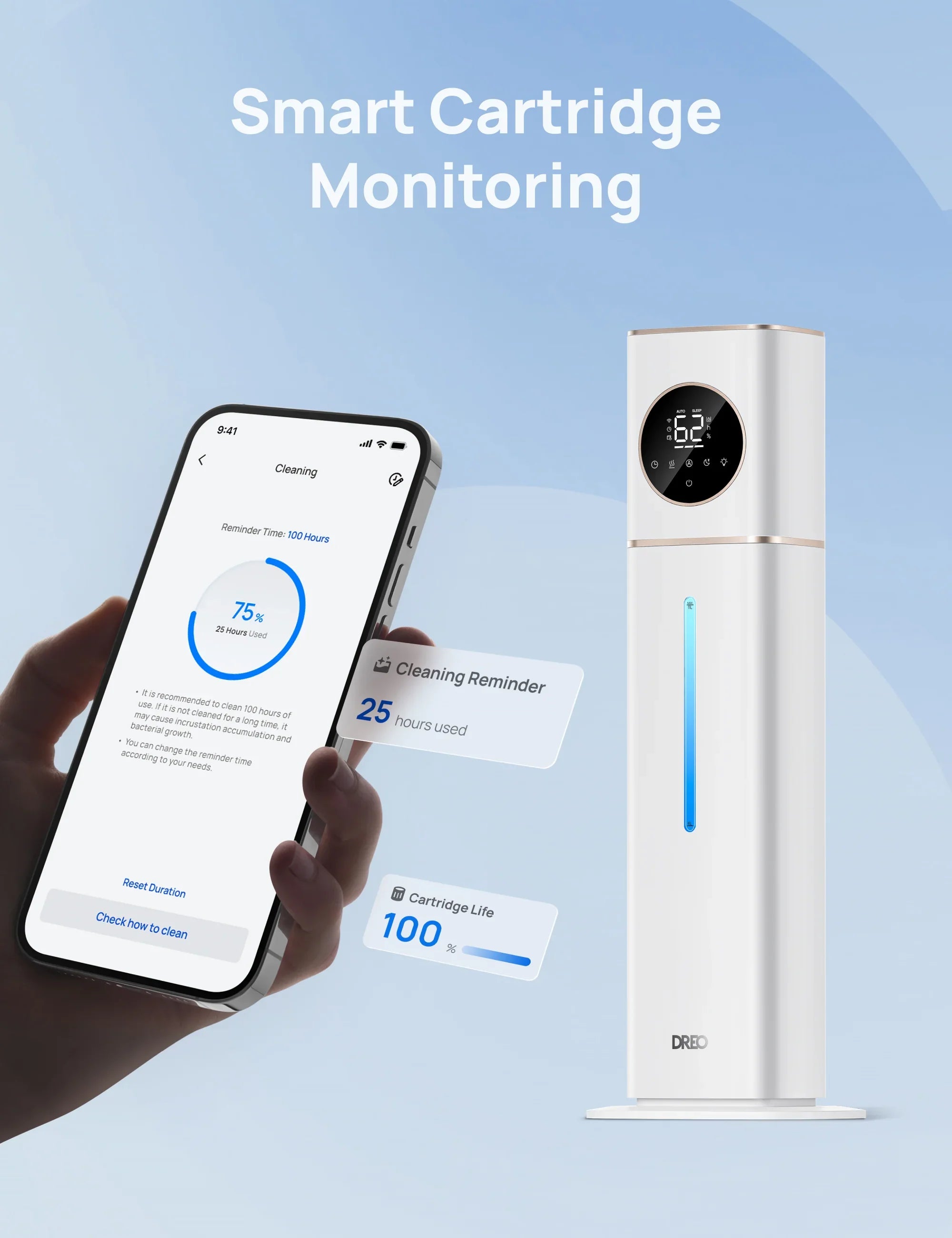 Smart Humidifier 735S with Inhibitor Cartridge