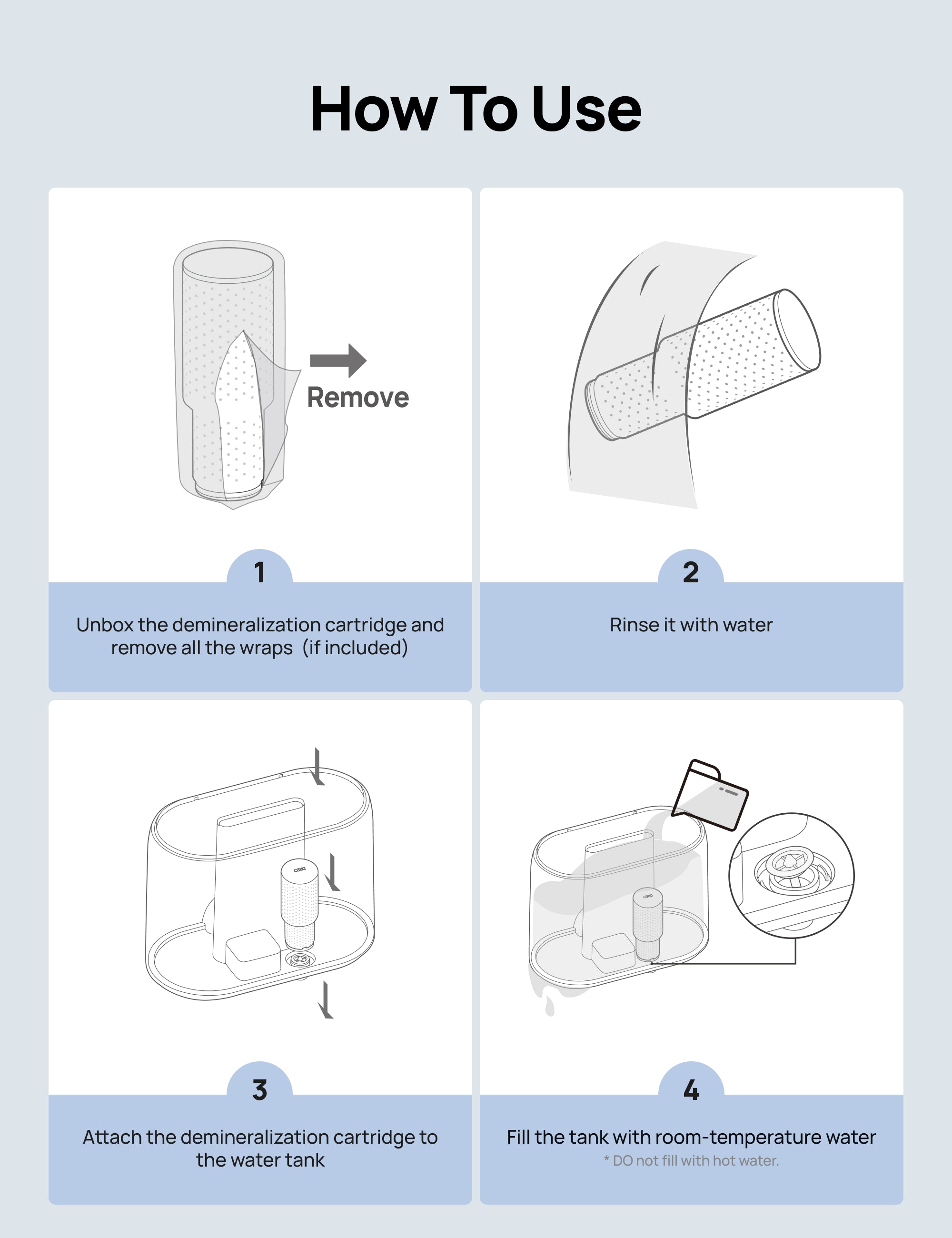 Demineralization Cartridge for Humidifiers - 3-Pack,Compatible with Dreo Humidifiers HM311/311S/524/524S/306