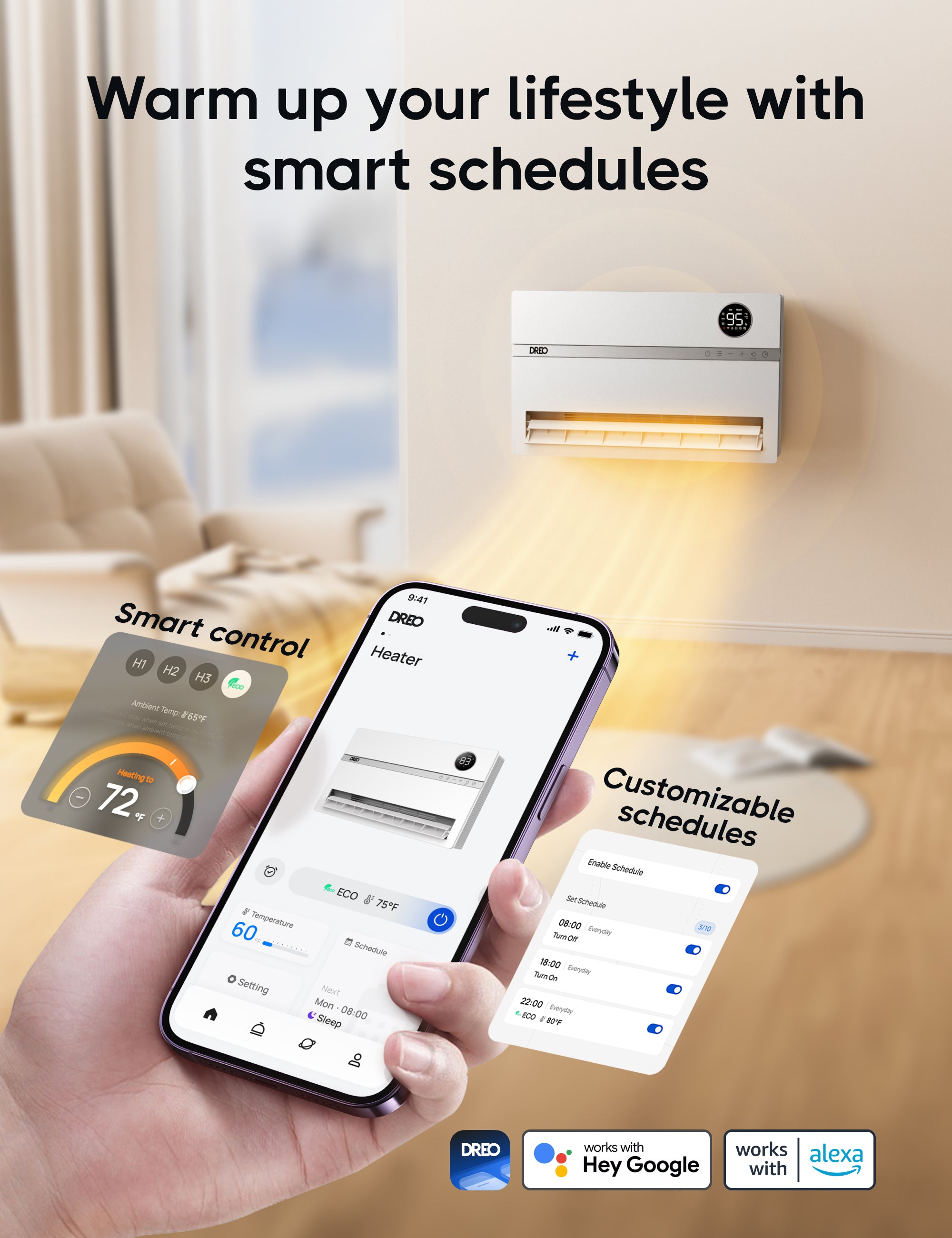 Smart Wall-mounted Heater WH739S with ALCI Plug