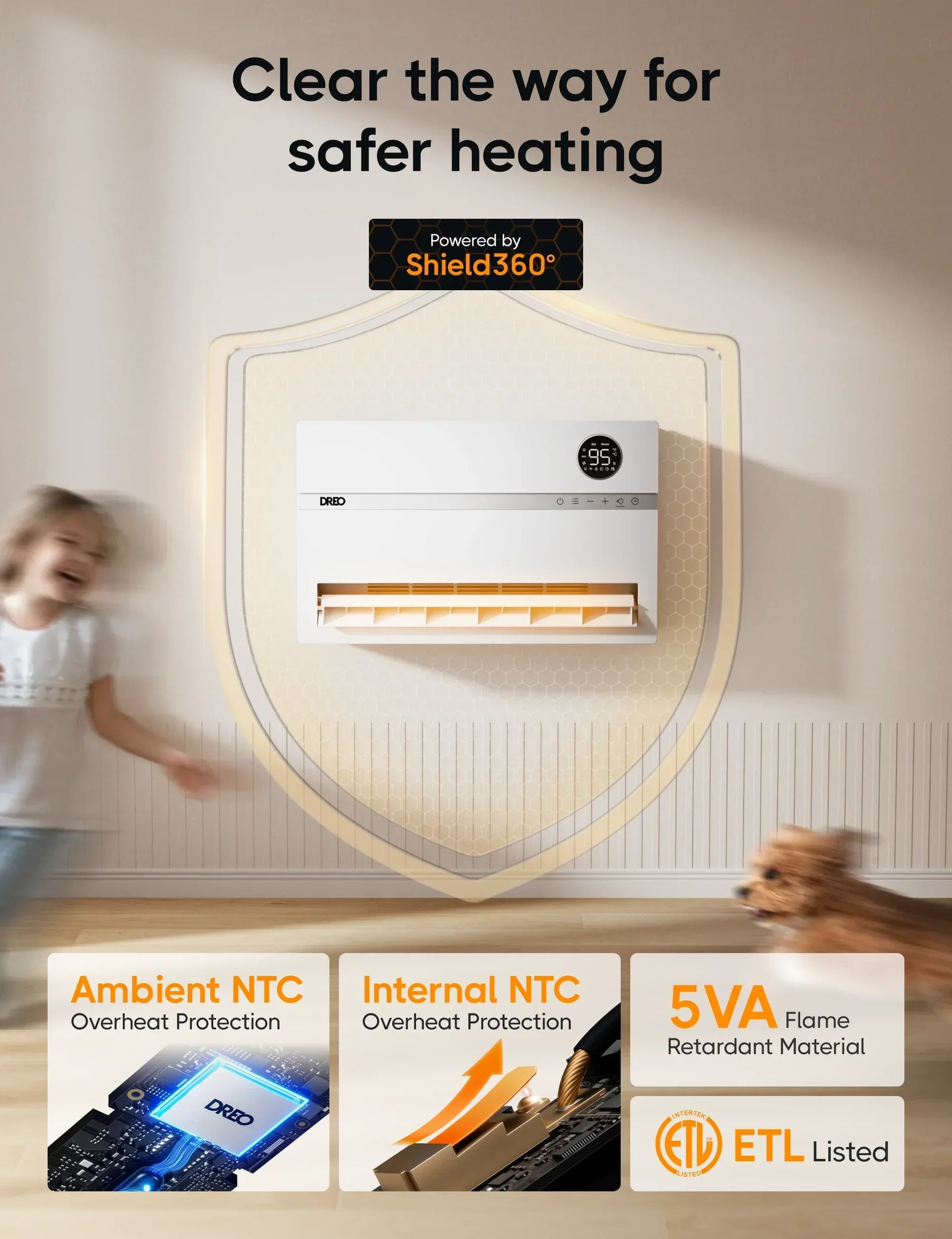 Dreo 719S Intelligent Wall Heater with Thermostat-Dreo